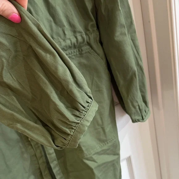 LOFT Olive Green Long Sleeve Utility Dress - Tall - Picture 7 of 11